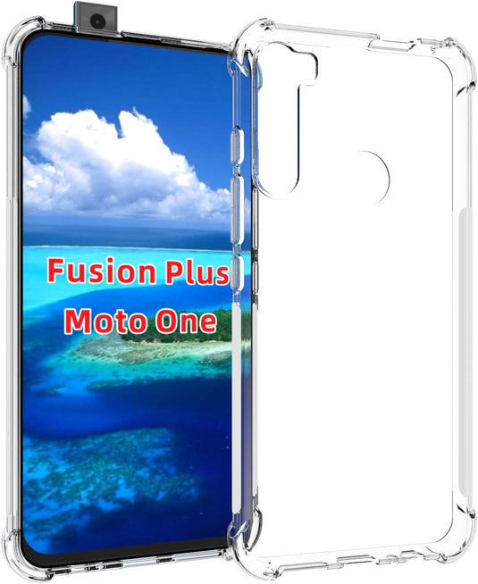 Motorola Moto One Fusion Plus - AirPillow Cushion Transparent Soft Clear TPU Four Corners Protective Case