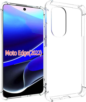 Motorola Moto Edge 2022 - AirPillow Cushion Transparent Soft Clear TPU Four Corners Protective Case With 2PC 9HD Tempered Glass Screen Protector