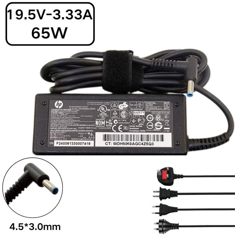 Load image into Gallery viewer, [19.5V-3.33A/65W][4.5x3.0 Blue Tip] HP Pavilion x360 &amp; EliteBook &amp; ProBook Laptop AC Power Supply Adapter Charger
