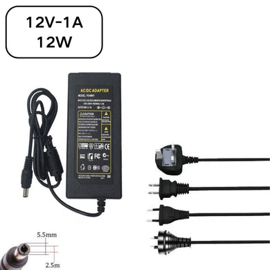 [12V-1A][5.5x2.5] Universal Computer/Monitor/CCTV POE Switch - Power Supply Adapter Wall Charger