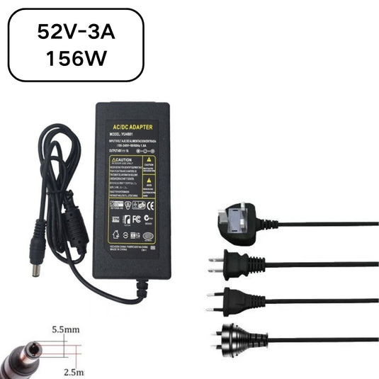 [52V-3A][5.5x2.5] Universal Computer/Monitor/CCTV POE Switch - Power Supply Adapter Wall Charger