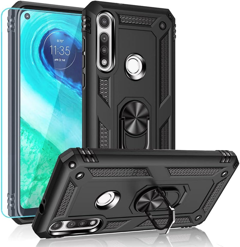 Chargez l&#39;image dans la visionneuse de la galerie, [Magnetic Ring Kickstand] Motorola Moto G Fast - Shield Shockproof Rugged Heavy Duty Case
