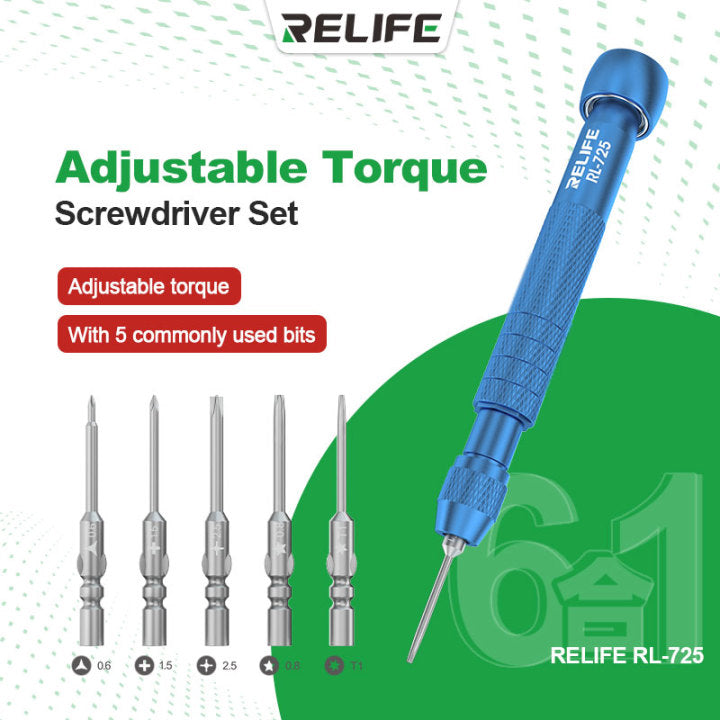 Cargue la imagen en el visor de la galería, [RL-725] RELIFE 6-in-1 Adjustable Torque Screwdriver - Polar Tech Australia
