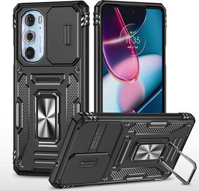 [Magnetic Ring Kickstand][Camera Cover] Motorola Moto Edge 30 Pro/Edge Plus 2022 - Shield Shockproof Rugged Heavy Duty Case