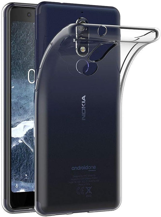 Nokia 5.1 - AirPillow Cushion Transparent Soft Clear TPU Four Corners Protective Case With 2PC 9HD Tempered Glass Screen Protector