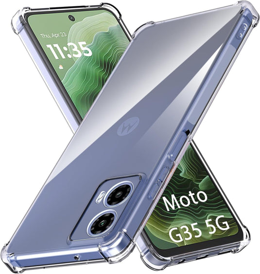 Motorola Moto G35 - AirPillow Cushion Transparent Soft Clear TPU Four Corners Protective Case