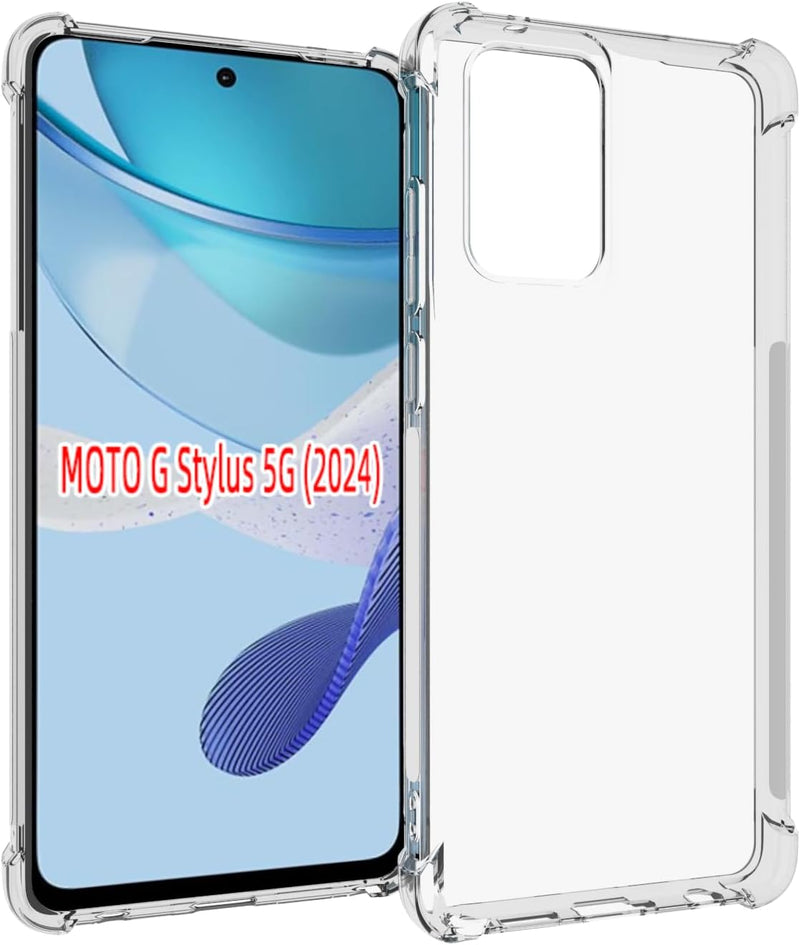 Chargez l&#39;image dans la visionneuse de la galerie, Motorola Moto G Stylus 5G 2024 - AirPillow Cushion Transparent Soft Clear TPU Four Corners Protective Case
