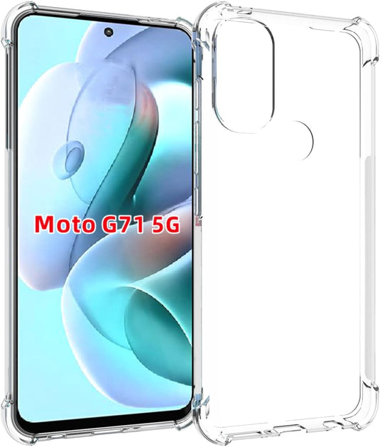 Motorola Moto G71 5G - AirPillow Cushion Transparent Soft Clear TPU Four Corners Protective Case