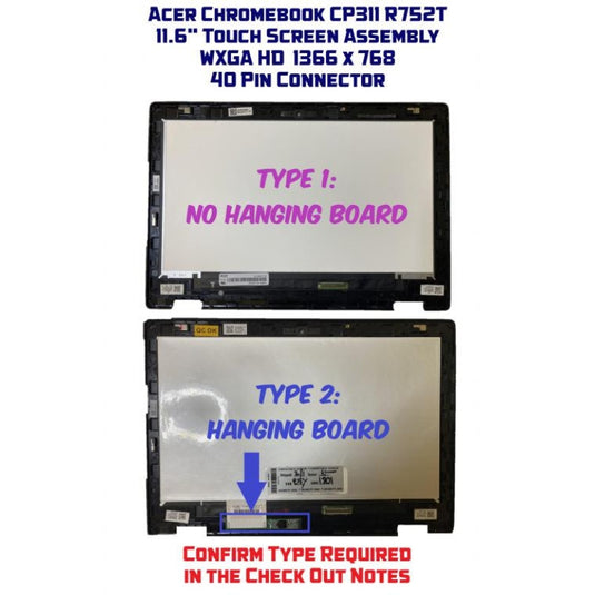 [With Bezel Frame] Acer Chromebook Spin 511 R752TN R752T 11.6" 11.6 Inch Series - Laptop Touch Digitizer Display LCD Screen Assembly