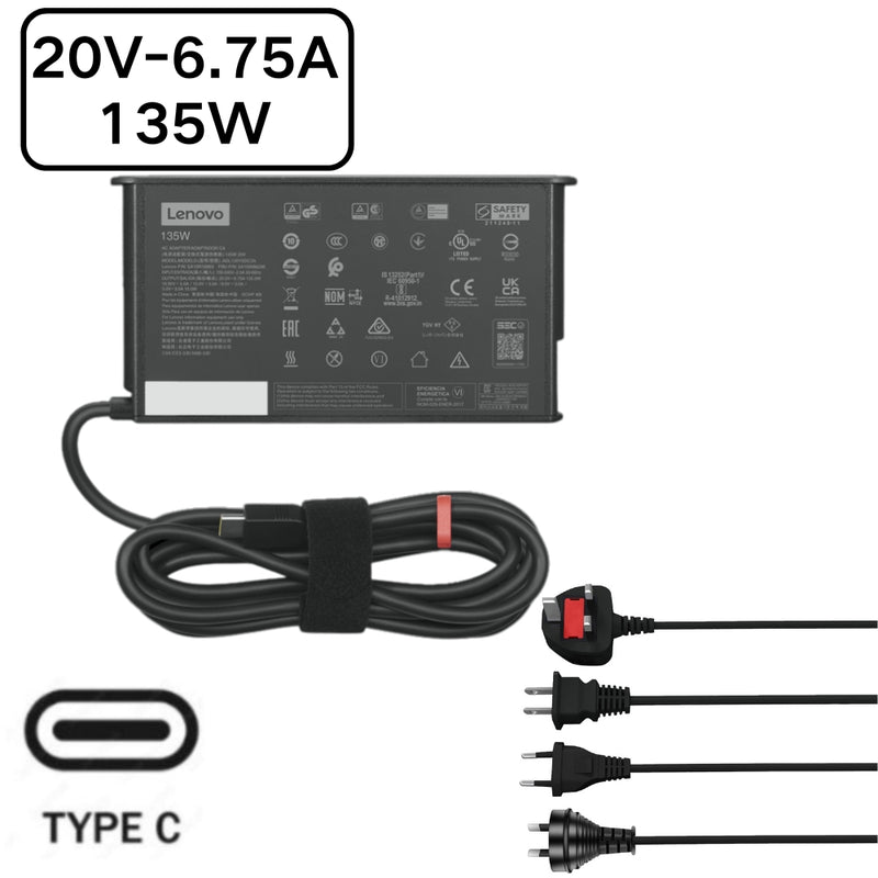 Cargue la imagen en el visor de la galería, [20V-6.75A/135W][Type C] Lenovo Thinkpad Laptop AC Power Supply Adapter Charger
