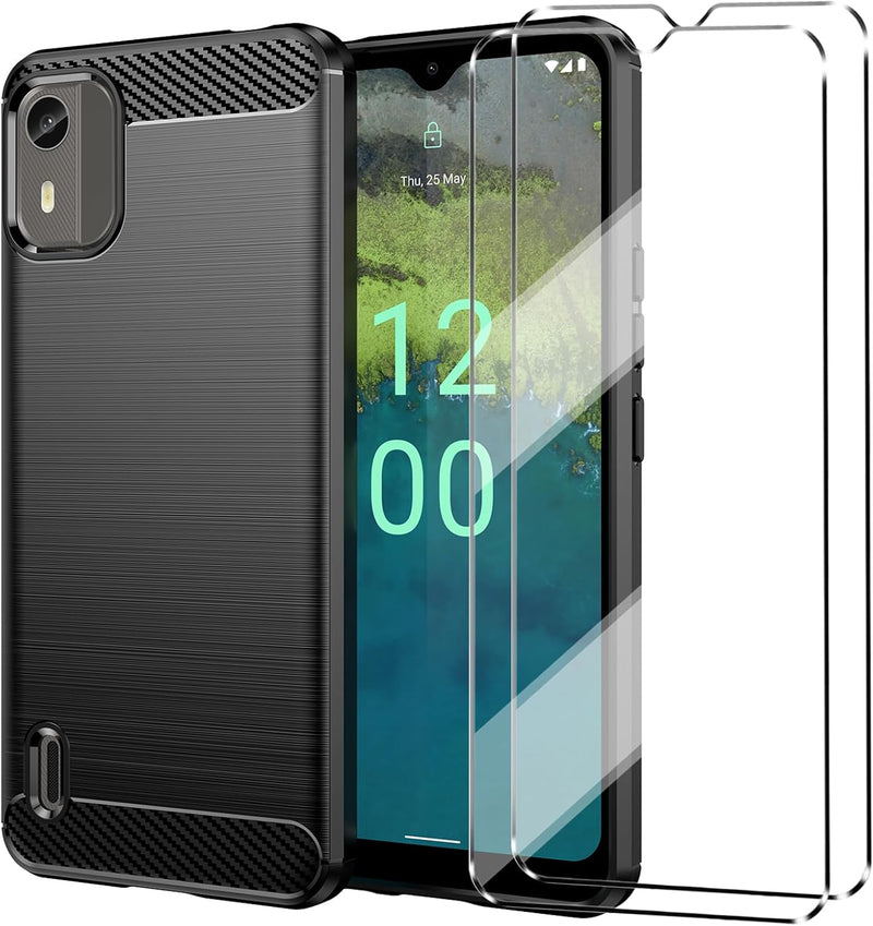 Load image into Gallery viewer, Nokia C12 Pro/C12/C12 Plus - Shield Shockproof Rugged Heavy Duty Case With 2PC 9HD Tempered Glass Screen Protector
