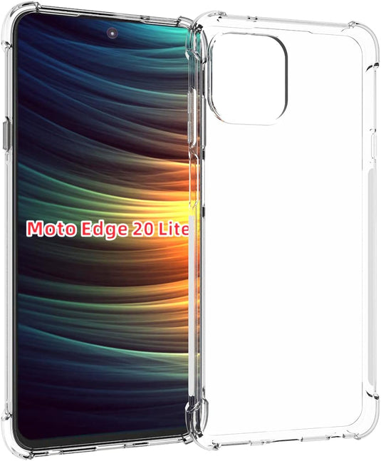 Motorola Moto Edge 20 Lite/Moto Edge 20 Fusion - AirPillow Cushion Transparent Soft Clear TPU Four Corners Protective Case