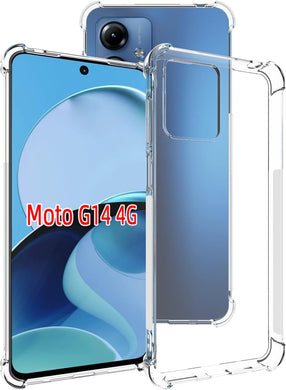 Motorola Moto G14 - AirPillow Cushion Transparent Soft Clear TPU Four Corners Protective Case