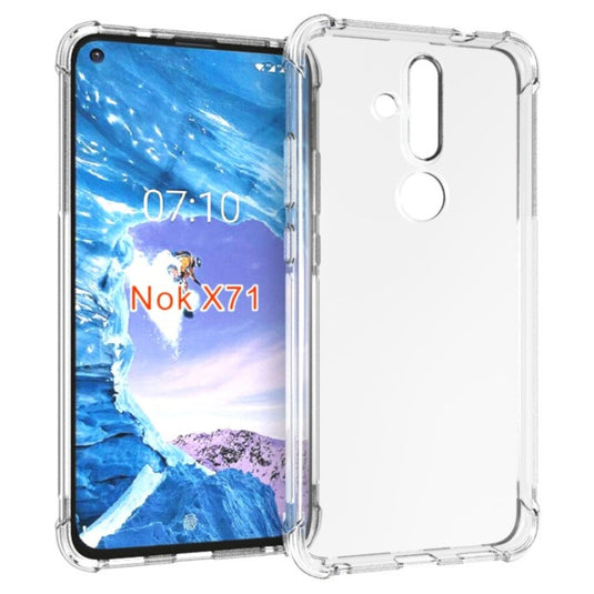 Nokia X71 - AirPillow Cushion Transparent Soft Clear TPU Four Corners Protective Case