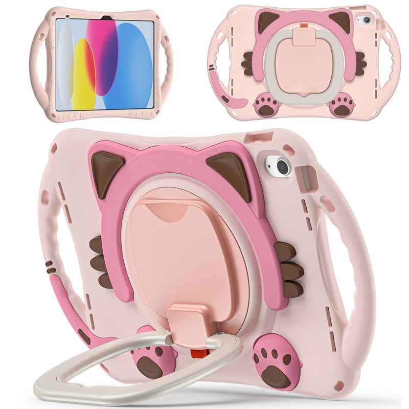 Cargue la imagen en el visor de la galería, Apple iPad Mini 1/2/3/4/5 EVA Kid Friendly Cat Style Heavy Duty Case with Handle Stand Ring - Polar Tech Australia
