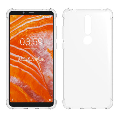 Nokia 3.1 Plus - AirPillow Cushion Transparent Soft Clear TPU Four Corners Protective Case