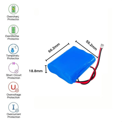 [PH2.0-JST Connector][18650] Universal 3000mAh 12V Rechargeable Li-Ion Lithium Polymer Battery - Polar Tech Australia