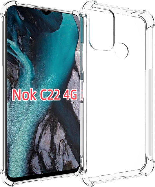 Nokia C22 - AirPillow Cushion Transparent Soft Clear TPU Four Corners Protective Case