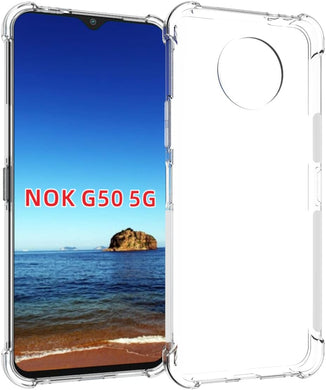 Nokia G50 5G - AirPillow Cushion Transparent Soft Clear TPU Four Corners Protective Case With 2PC 9HD Tempered Glass Screen Protector