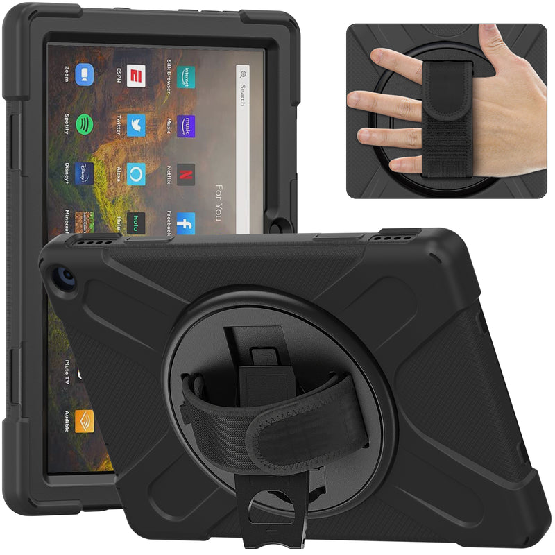 Load image into Gallery viewer, Amazon Fire HD 10 2021 &amp; Fire HD Plus - Heavy Duty 360 Degree Rotate Stand Hand Strap Case - Polar Tech Australia
