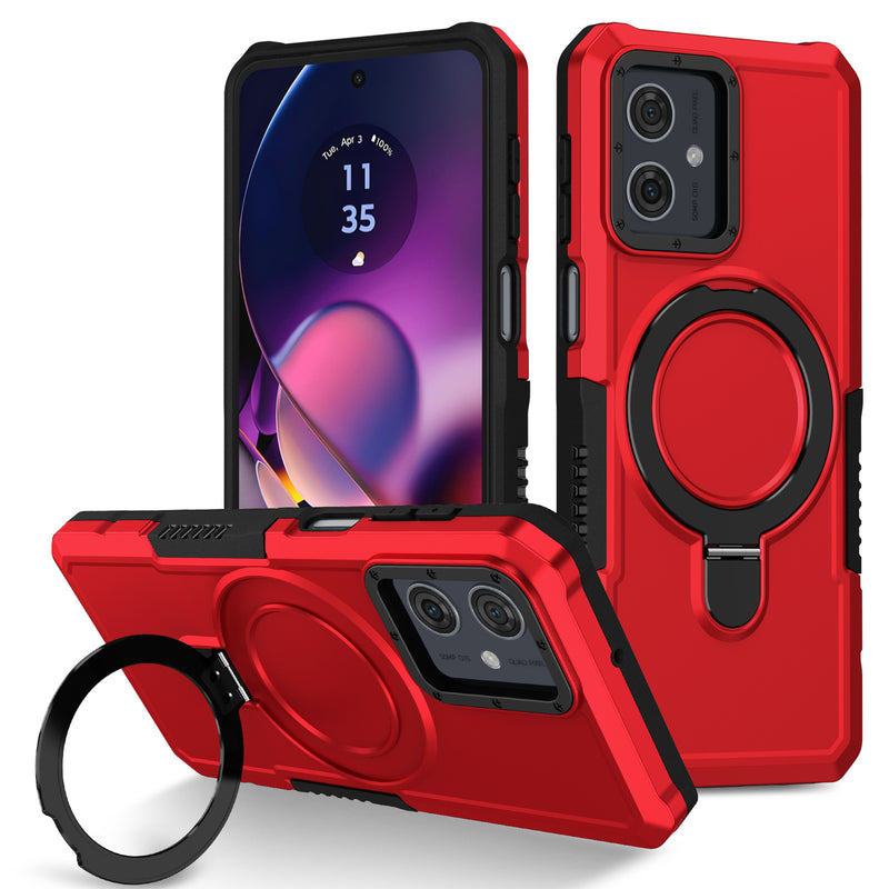 Chargez l&#39;image dans la visionneuse de la galerie, [Ring Rotating Stand] Motorola Moto E14/G14 - Shield Shockproof Rugged Heavy Duty Case
