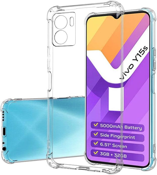 Vivo Y01/Vivo Y15s 2021 - AirPillow Cushion Transparent Soft Clear TPU Four Corners Protective Case