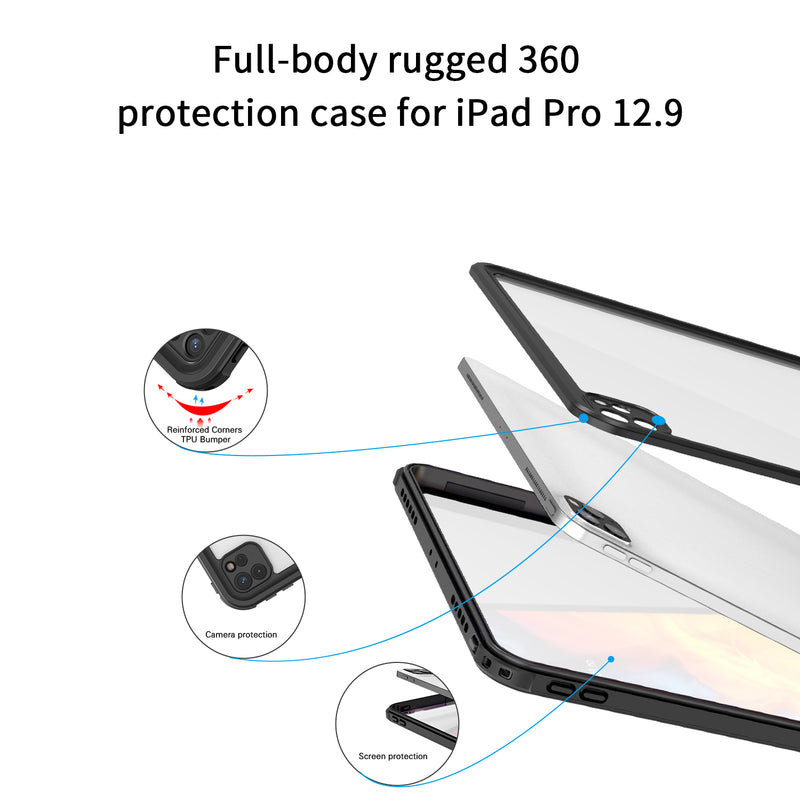 Load image into Gallery viewer, Apple iPad Pro 12.9&quot; 4th Gen 2020 Version Shellbox Waterproof Heavy Duty Lifeproof Style Case - Polar Tech Australia
