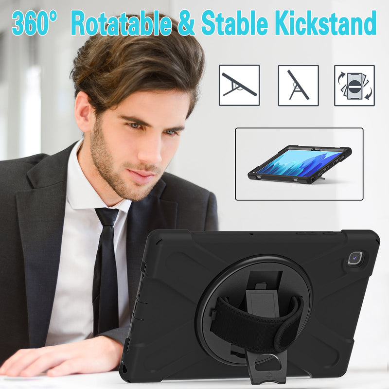 Cargue la imagen en el visor de la galería, Samsung Galaxy Tab A7 10.4&quot; 2020 (T500/T505) Heavy Duty 360 Degree Rotate Stand Hand Strap Case - Polar Tech Australia
