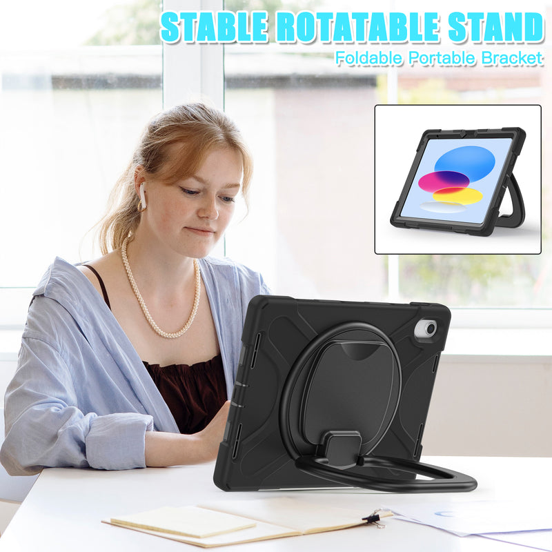 Load image into Gallery viewer, Apple iPad 10th 2022 10.9“ EVA Kid Friendly Heavy Duty Ring Holder Stand Case - Polar Tech Australia
