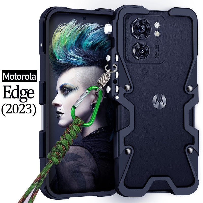 Chargez l&#39;image dans la visionneuse de la galerie, [With Lanyard] Motorola Moto Edge 2023 - Metal Phone Border Mechanics Series Case
