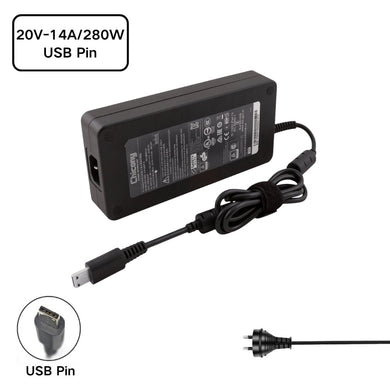 [20V-14A/280W][USB Pin] MSI GS77 GE66 GE76 GP76 GP66 12U 11U 10U Laptop AC Power Supply Adapter Charger