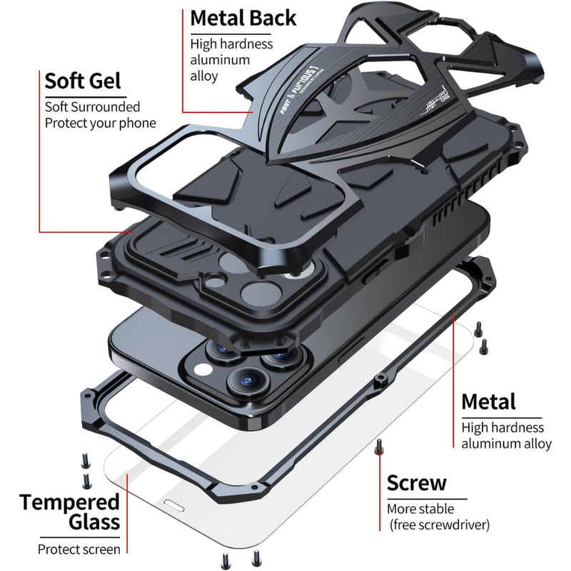 Cargue la imagen en el visor de la galería, [Military-Grade Protection] [Metal Frame Bumper] Apple iPhone 16 / 16 Plus / 16 Pro / 16 Pro Max - Heavy Duty Shockproof Series Phone Case
