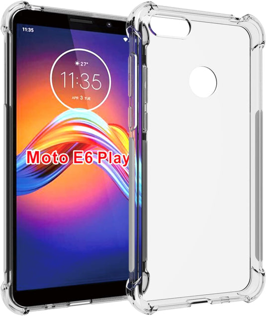 Motorola Moto E6 Play - AirPillow Cushion Transparent Soft Clear TPU Four Corners Protective Case