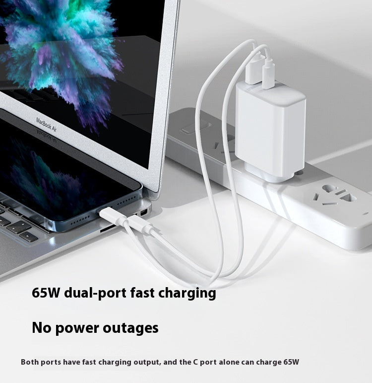 Cargue la imagen en el visor de la galería, 65W Max PD Type-C +QC 3.0 USB Dual Port iPhone 16 Wall Travelling Charger Adapter - (SAA Approved/AU Plug)
