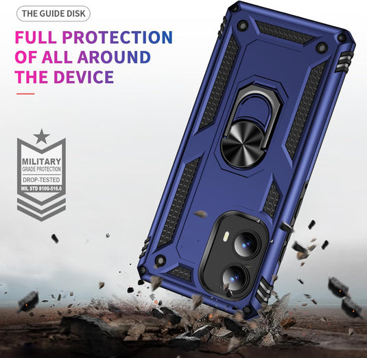 [Built-in 360-degree rotatable ring bracket] Motorola Moto Edge 2024 - Shield Shockproof Rugged Heavy Duty Case