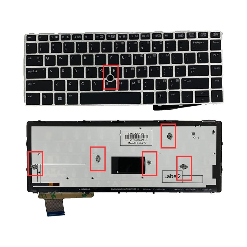 Chargez l&#39;image dans la visionneuse de la galerie, HP EliteBook Folio 9470M 9470 9480 9480M Series - Laptop Keyboard With Back Light US Layout
