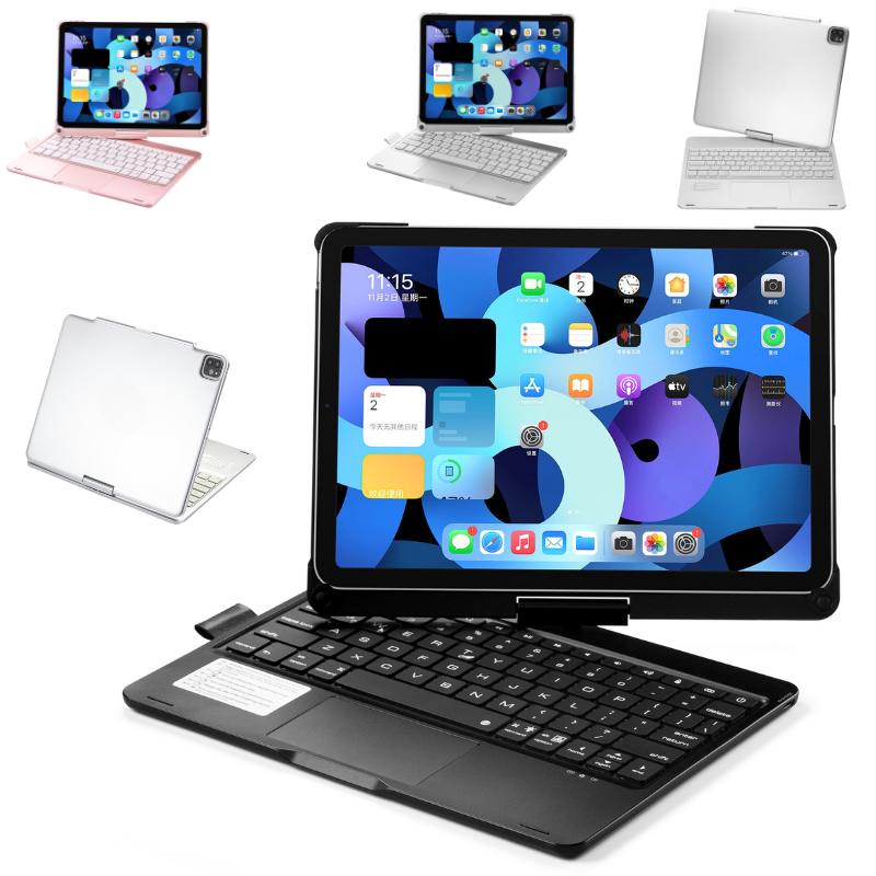 Cargue la imagen en el visor de la galería, Apple iPad Air 4/5 10.9&#39;&#39; 4th Gen (2020/2022) 360° Rotating Wireless Touchpad Keyboard Flip Cover Case
