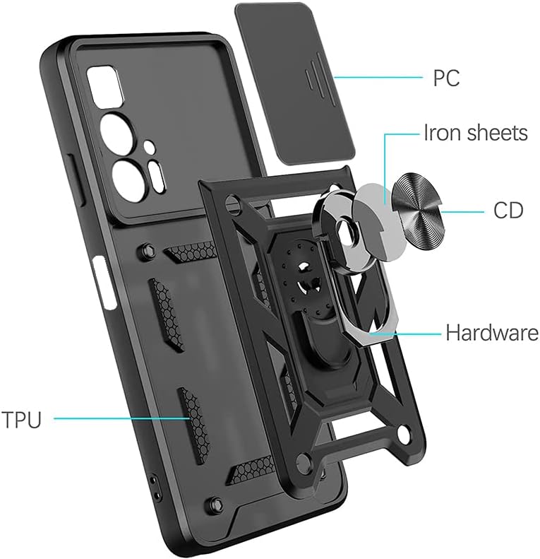 Chargez l&#39;image dans la visionneuse de la galerie, [Magnetic Ring Kickstand][Camera Cover] Motorola Moto Edge 20 Pro - Shield Shockproof Rugged Heavy Duty Case
