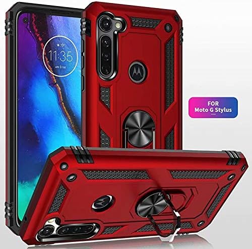 Chargez l&#39;image dans la visionneuse de la galerie, [Magnetic Ring Kickstand] Motorola Moto G Stylus - Shield Shockproof Rugged Heavy Duty Case
