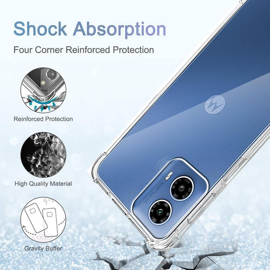 Motorola Moto G45 - AirPillow Cushion Transparent Soft Clear TPU Four Corners Protective Case