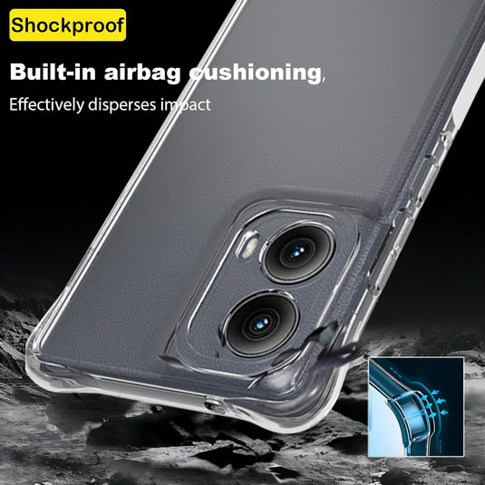 Motorola Moto Edge 2024 - AirPillow Cushion Transparent Soft Clear TPU Four Corners Protective Case