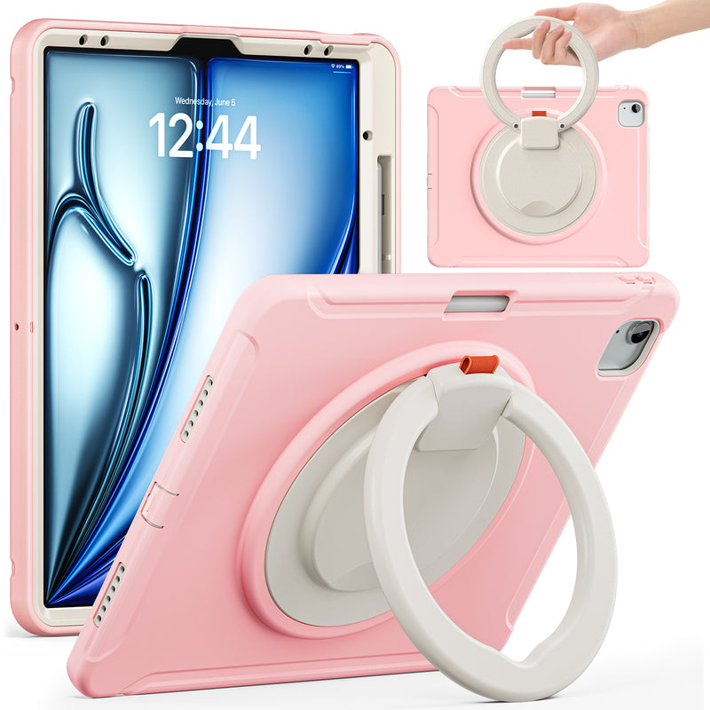 Load image into Gallery viewer, Apple iPad Pro 2024 13”  - EVA Kid Friendly Heavy Duty Ring Holder Stand Case - Polar Tech Australia
