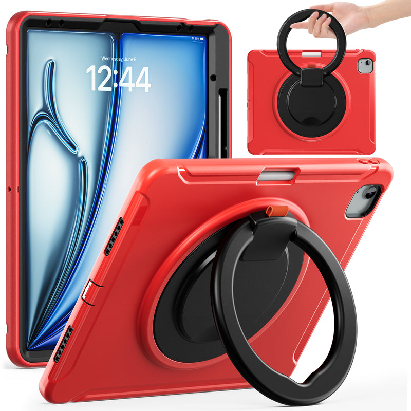 Load image into Gallery viewer, Apple iPad Pro 2024 13”  - EVA Kid Friendly Heavy Duty Ring Holder Stand Case - Polar Tech Australia
