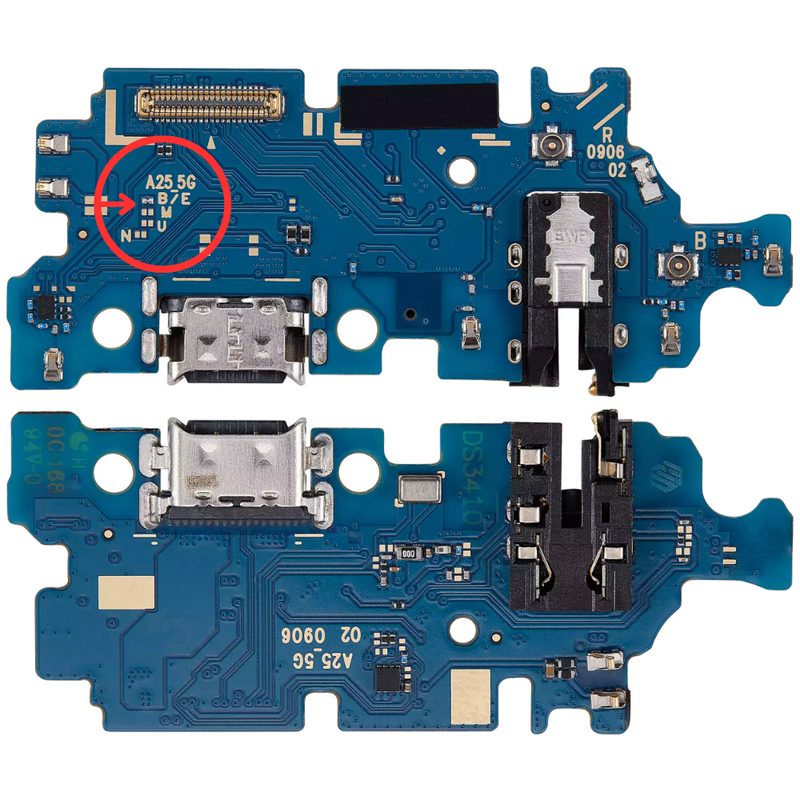 Chargez l&#39;image dans la visionneuse de la galerie, Samsung Galaxy A25 5G (SM-A256) Charging Port &amp; Mic Sub Board With Headphone Jack
