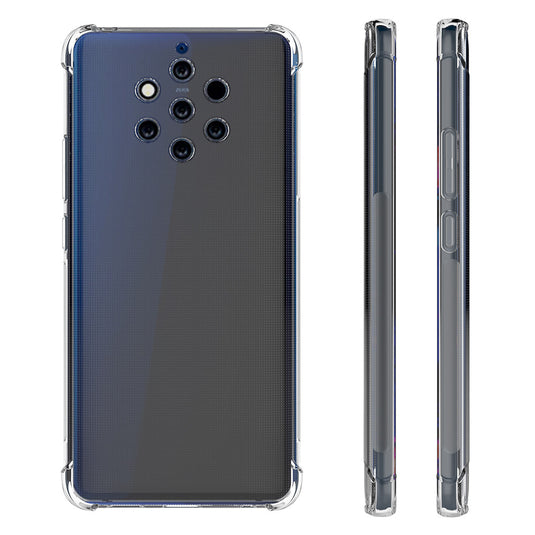 Nokia 9 PureView - AirPillow Cushion Transparent Soft Clear TPU Four Corners Protective Case With 2PC 9HD Tempered Glass Screen Protector