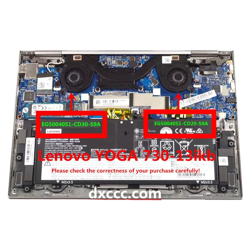 Cargue la imagen en el visor de la galería, Lenovo Yoga 730-13IKB 13ISK 13IML - CPU &amp; GPU Cooling Fan Replacement Parts - Polar Tech Australia
