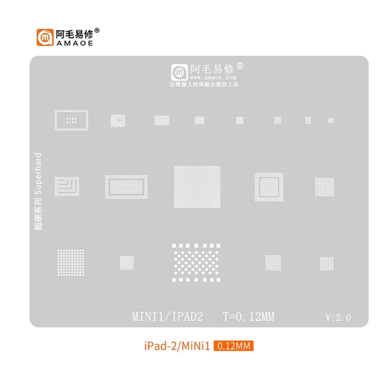 Chargez l&#39;image dans la visionneuse de la galerie, [Amaoe] [Stencil] BGA Reballing Solder Paste Stencil For iPad/iPad2/3/4/5/Air 2/PRO/iPad mini 1/2/3/4/ Soldering Mesh - Polar Tech Australia
