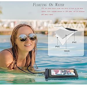 [Waterproof Phone Pouch] iPhone 16/15/14/13/12 Pro Max Plus Samsung Galaxy S24/S23/S22/S21 Google Pixel Etc, Up to 6.9'' - IP68 Universal Floating Float Water Proof Cell Phone Dry Bag Phone Case Protector