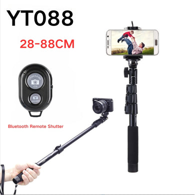 [YT088] Portable Selfie Stick Tripod With Bluetooth Remote Extendable Travel Lightweight Tripod Stand for Selfie, Live Streaming, Video Conference, Compatible With All Phones