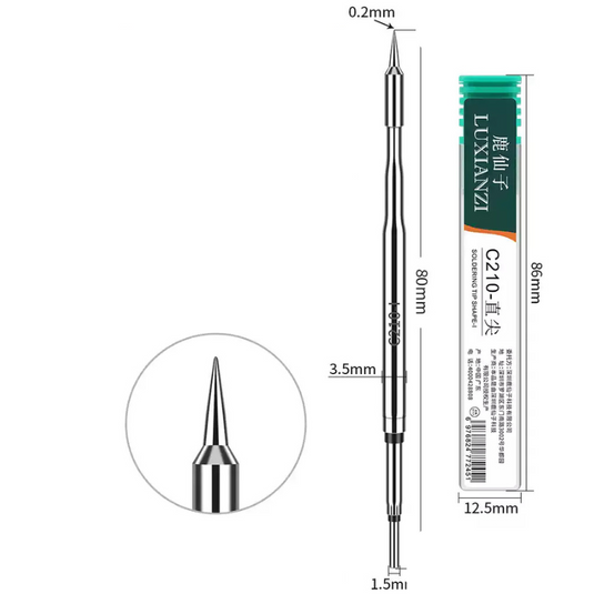 [LXZ924211] C210 Soldering Iron Tip Replacement Compatible with JBC T26 Soldering Station Handle, Soldering Iron, Soldering Bent Tip Knife Head